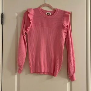 &merci pink ruffled sweater